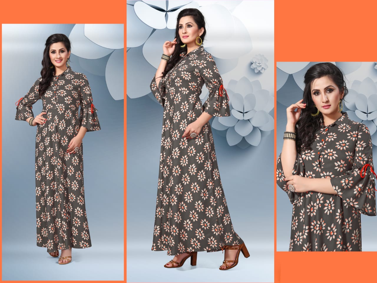 Jugnii Zia Latest Designer Printed Full Long Kurti Collection